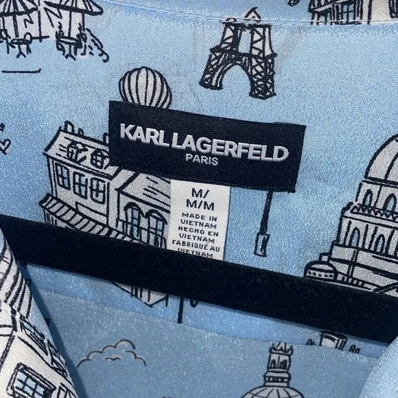 Karl Lagerfeld Blue Blouse- Medium - Picture 8 of 8
